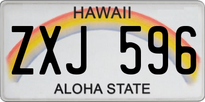 HI license plate ZXJ596