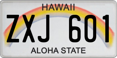 HI license plate ZXJ601