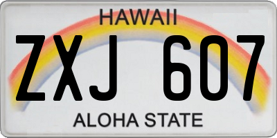 HI license plate ZXJ607