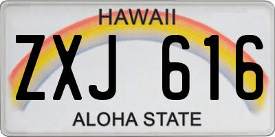 HI license plate ZXJ616
