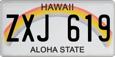 HI license plate ZXJ619