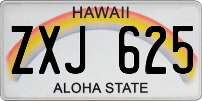 HI license plate ZXJ625