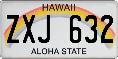 HI license plate ZXJ632