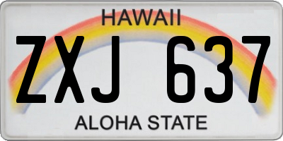 HI license plate ZXJ637