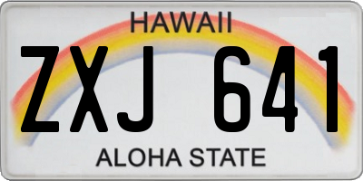 HI license plate ZXJ641