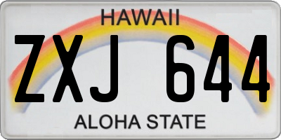 HI license plate ZXJ644