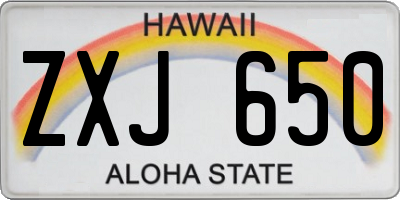 HI license plate ZXJ650