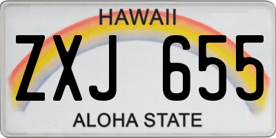HI license plate ZXJ655