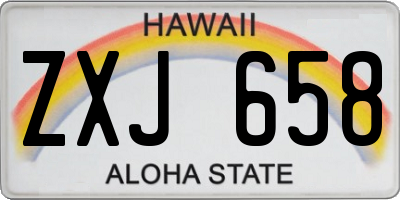 HI license plate ZXJ658