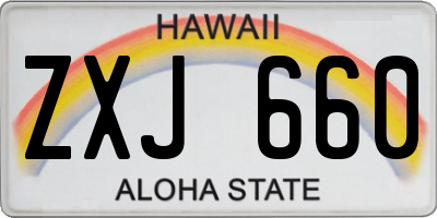 HI license plate ZXJ660