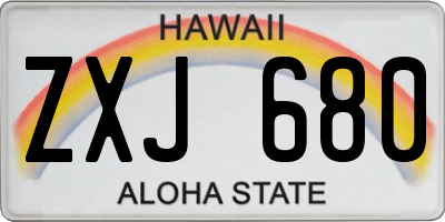 HI license plate ZXJ680