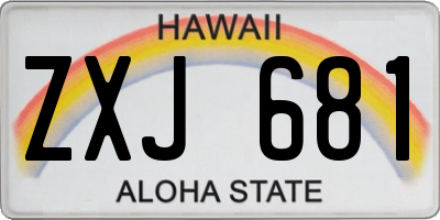 HI license plate ZXJ681