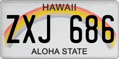 HI license plate ZXJ686