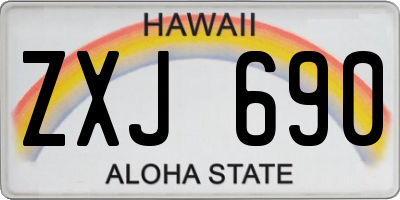 HI license plate ZXJ690