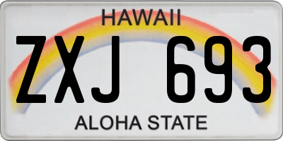 HI license plate ZXJ693