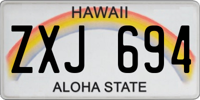 HI license plate ZXJ694