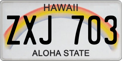 HI license plate ZXJ703