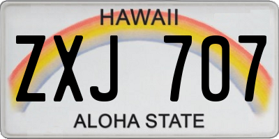 HI license plate ZXJ707