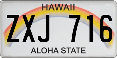 HI license plate ZXJ716