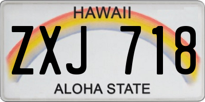 HI license plate ZXJ718