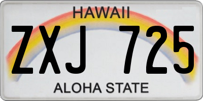 HI license plate ZXJ725