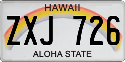 HI license plate ZXJ726
