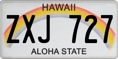 HI license plate ZXJ727