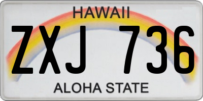 HI license plate ZXJ736