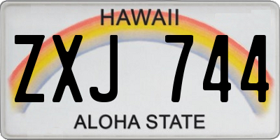 HI license plate ZXJ744