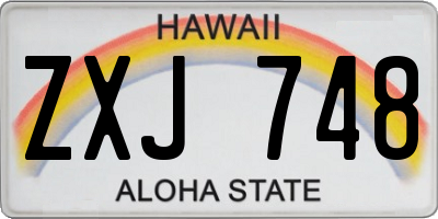 HI license plate ZXJ748