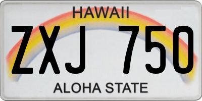 HI license plate ZXJ750