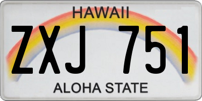 HI license plate ZXJ751