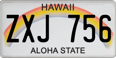 HI license plate ZXJ756