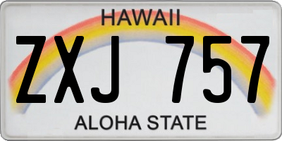 HI license plate ZXJ757