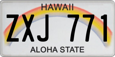 HI license plate ZXJ771