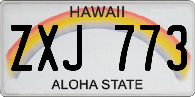 HI license plate ZXJ773