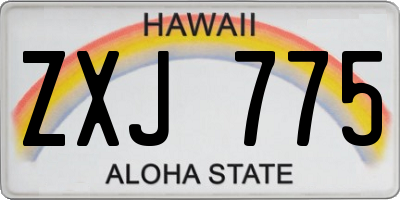 HI license plate ZXJ775