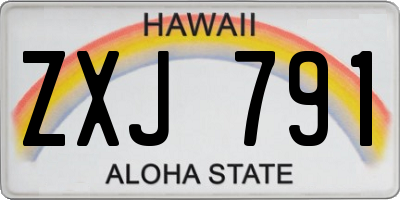 HI license plate ZXJ791