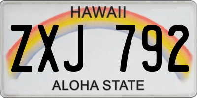 HI license plate ZXJ792