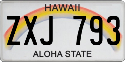 HI license plate ZXJ793