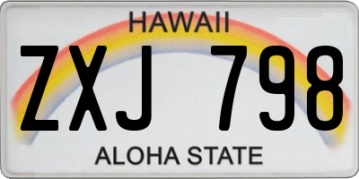 HI license plate ZXJ798