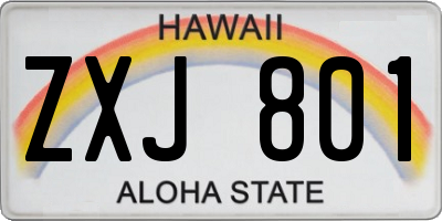 HI license plate ZXJ801