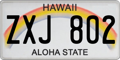 HI license plate ZXJ802