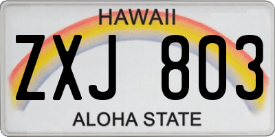 HI license plate ZXJ803