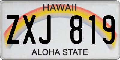 HI license plate ZXJ819