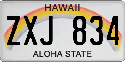 HI license plate ZXJ834