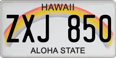 HI license plate ZXJ850