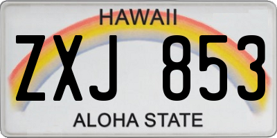 HI license plate ZXJ853