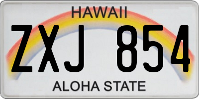 HI license plate ZXJ854
