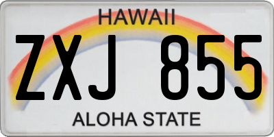 HI license plate ZXJ855